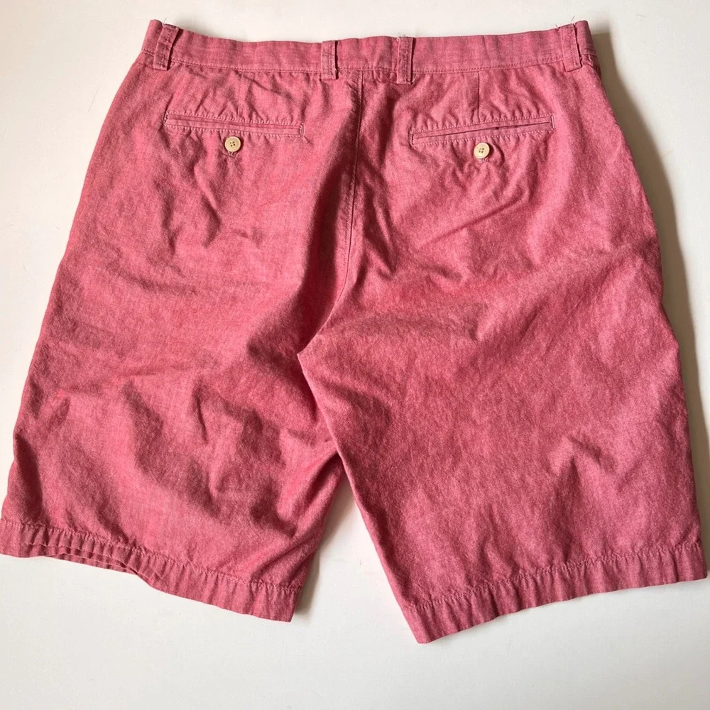 J. Crew Stanton Shorts Size 35 Red Heathered Cotton Flat Front Chino Casual Prep
